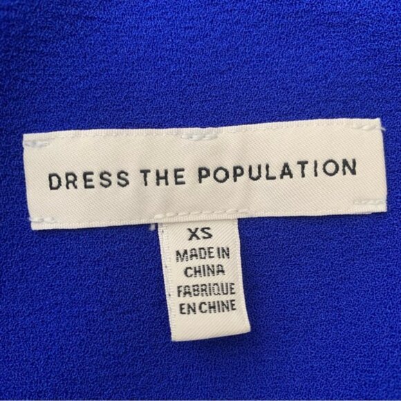 Dress The Population Blue Tiffany One Shoulder Midi Dress - Picture 15 of 15